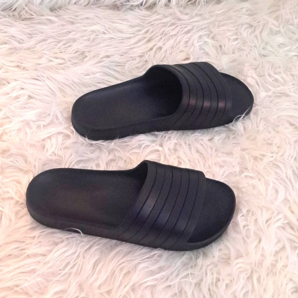 Adidas black slides 9